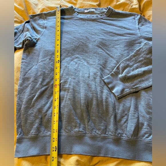 Buck Mason Minimalist Sea-foam Green Mens Crew Neck Long Sleeve Cozy Tee Small - Picture 6 of 8